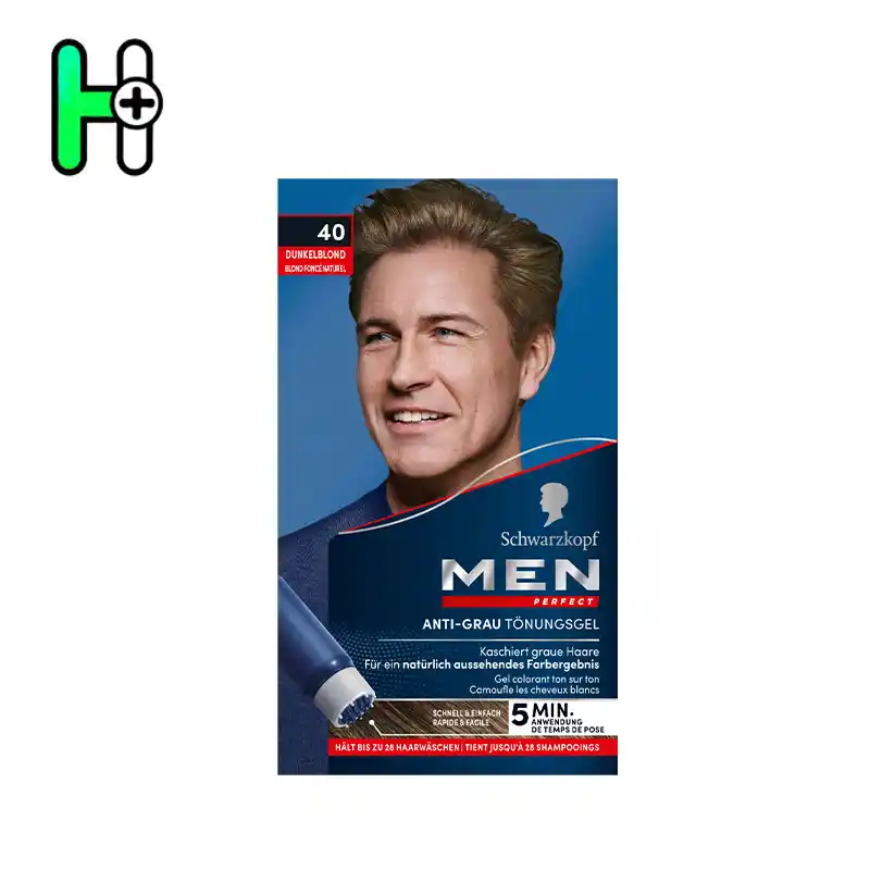 ژل رنگ موی مردانه شوارتسکف Schwarzkopf MEN Perfect – شماره 40 (بلوند تیره)
