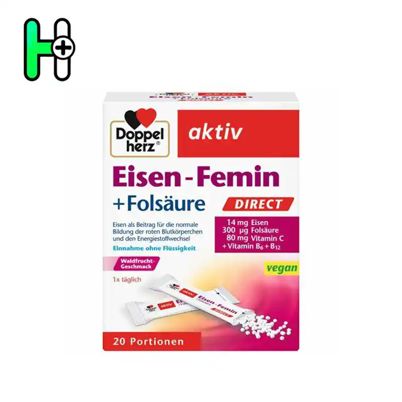 آهن و فولیک اسید مخصوص بانوان Doppelherz Eisen-Femin + Folsäure