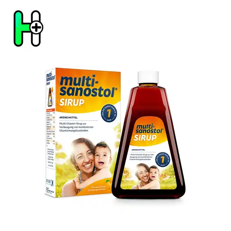 Multi-Sanostol Sirup یک شربت مولتی ویتامین با طعم طبیعی پرتقال است که برای پیشگیری از کمبودهای ترکیبی ویتامین‌ها طراحی شده است. این شربت مخصوص کودکان بالای 1سال