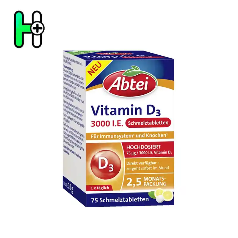 مکمل Abtei Vitamin D3 3000 I.E. یک محصول قوی و مؤثر برای تقویت سیستم ایمنی، سلامت استخوان‌ها و عضلات است.