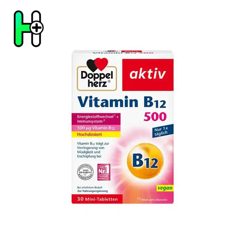 مکمل Vitamin B12 500 از برند معتبر Doppelherz یک انتخاب ایده‌آل برای افرادی است که نیاز به افزایش انرژی، تمرکز و کاهش خستگی دارند