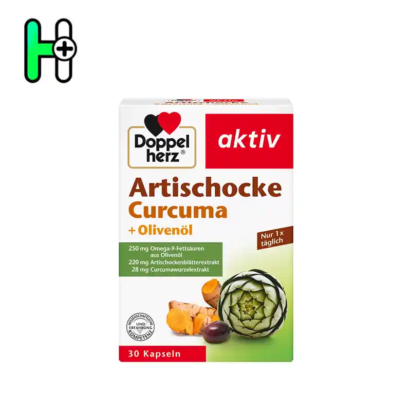سم‌زدایی طبیعی و تقویت کبدDoppelherz aktiv Artischocke + Curcuma + Olivenöl